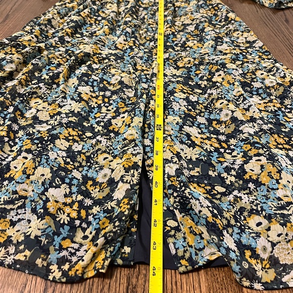 NWT Loft Floral Ruffle Midi Shirtdress - Picture 9 of 11